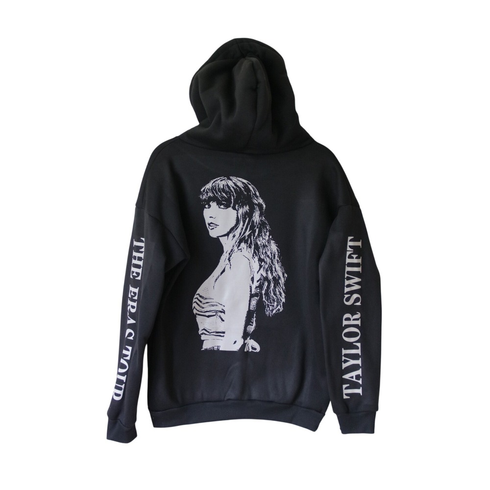 NWOT Authentic Taylor Swift Eras Tour Black Graphic‎ Hoodie Sleeve Womens Medium